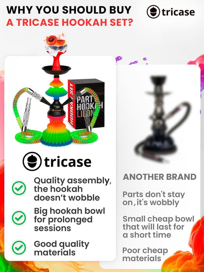 Rasta Hookah set with everything   Hookah Set 2 Hose Hookah – LilOne