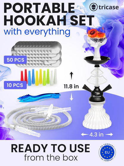 White Hookah set with everything   Hookah Set 2 Hose Hookah – LilOne