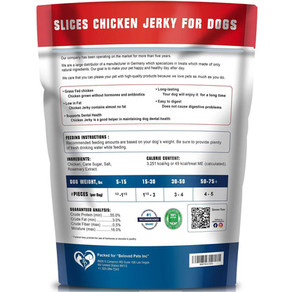 Chicken Jerky Dog Treats 1.5 Lb   Human Grade Pet Snacks & Grain Free Organic