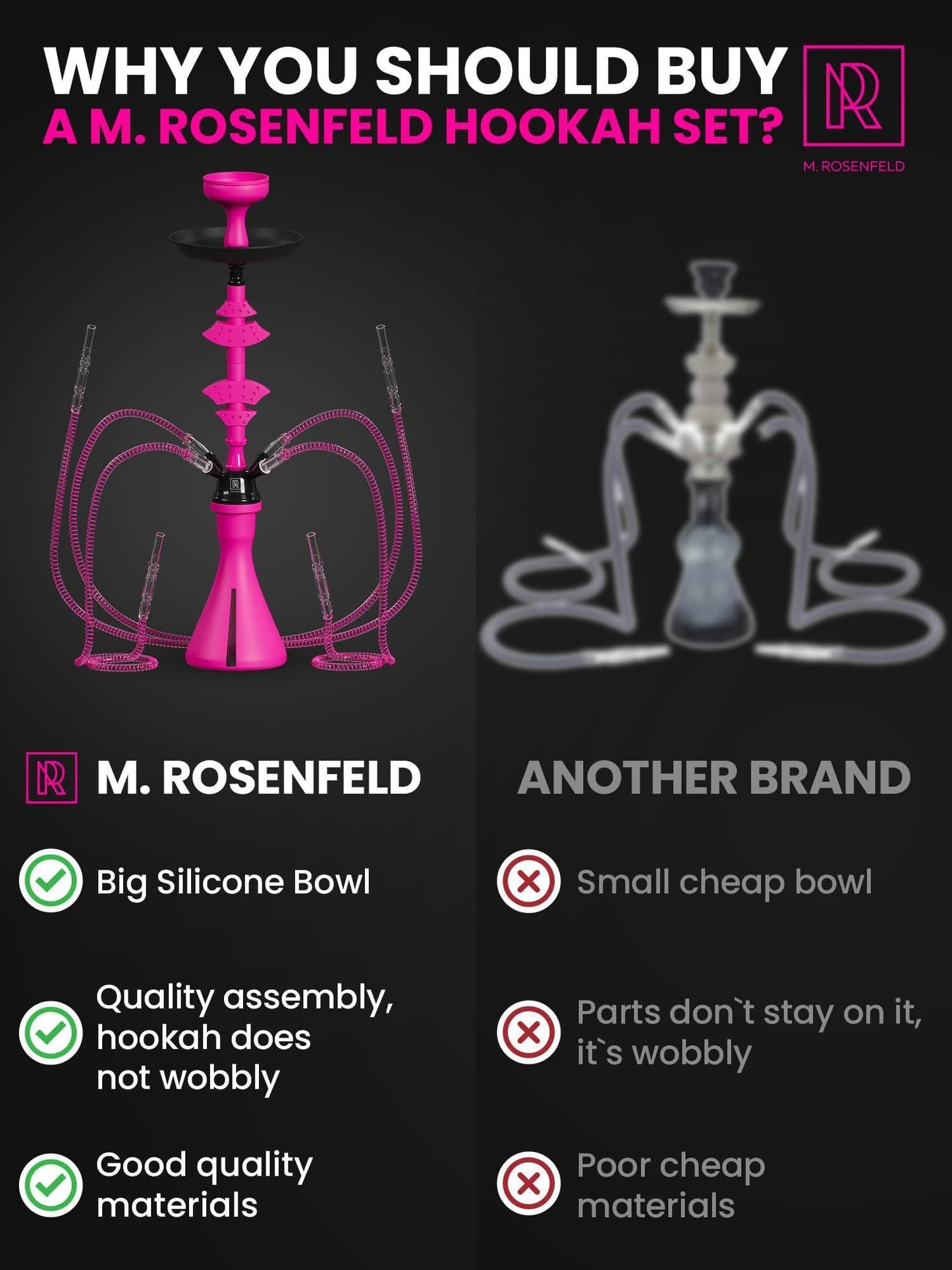 Hookah Set With Everything 4 Hose   Pink Hookah 4 Hose Set – Pink Hookah Set