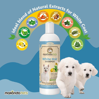 Dog Whitening Shampoo– for Dogs with White Light Colored Hair Coat Fur–White