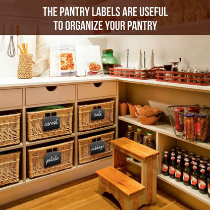 Basket Labels Clip On for Pantry Organization and Storage Baskets Bin Labels