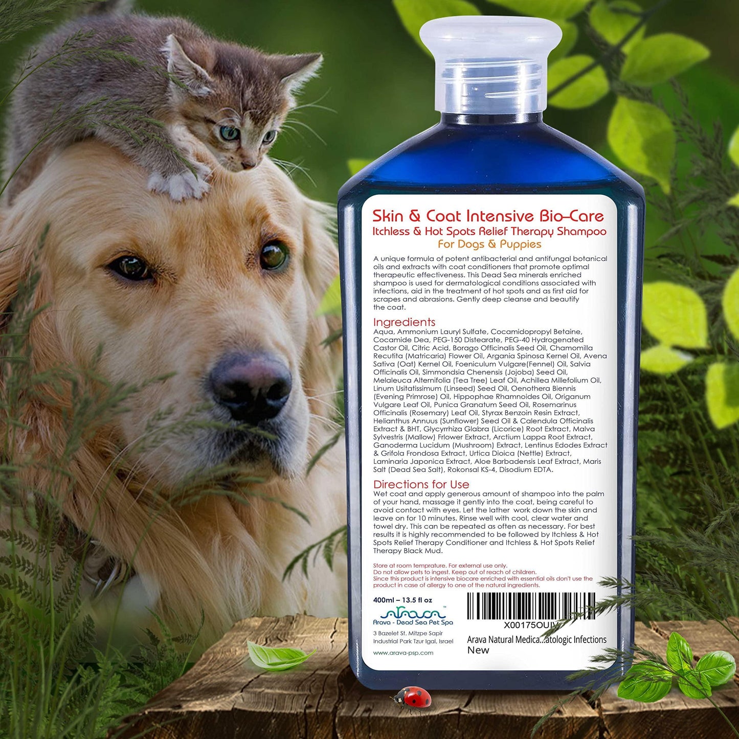 Arava Natural Medicated Dog Shampoo – Anti Yeast Anti Itch Dog Shampoo