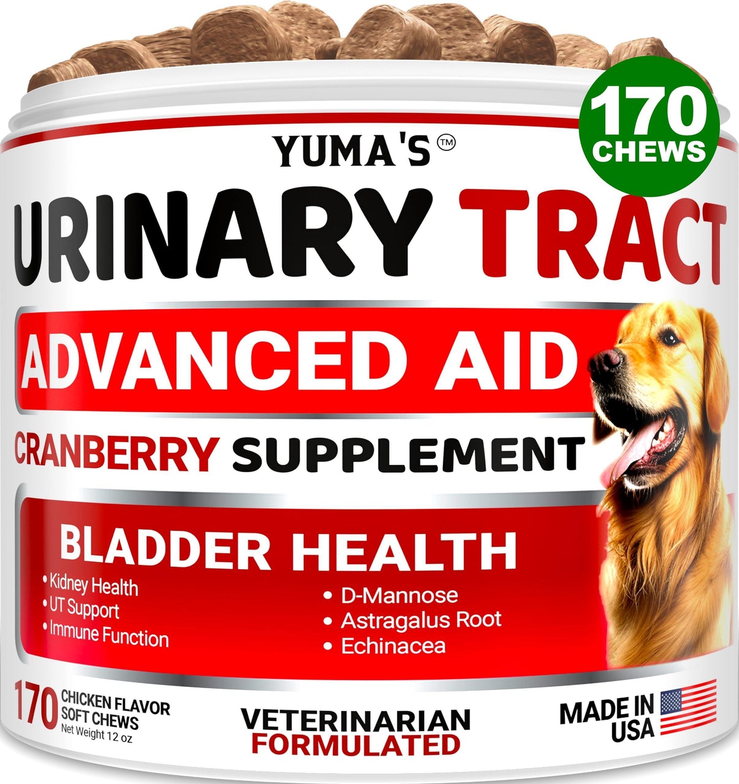 Dog UTI Treatment   170 Treats   Cranberry Supplement for Dogs   Bladder