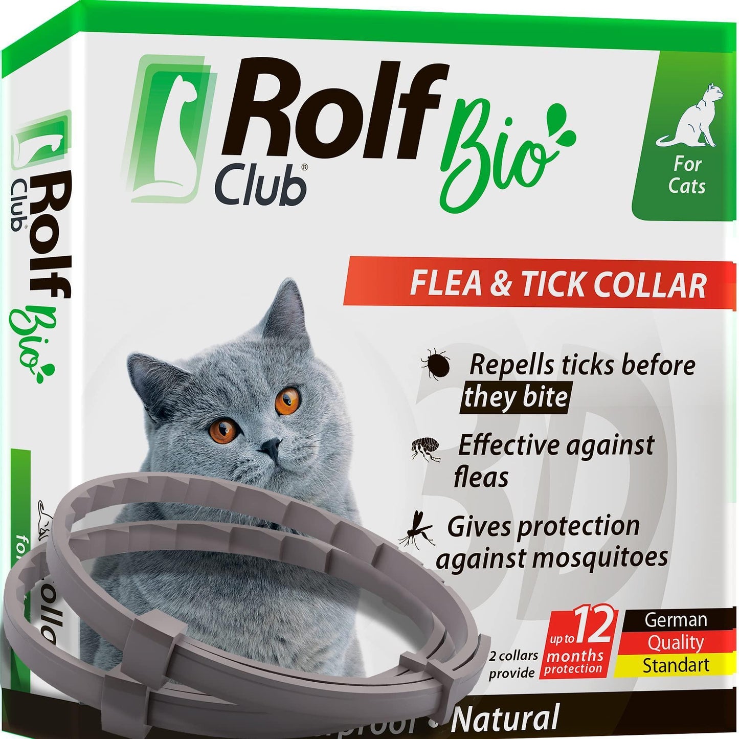 Natural Flea & Tick Collar for Cats   12 Months Control of Best Prevention &