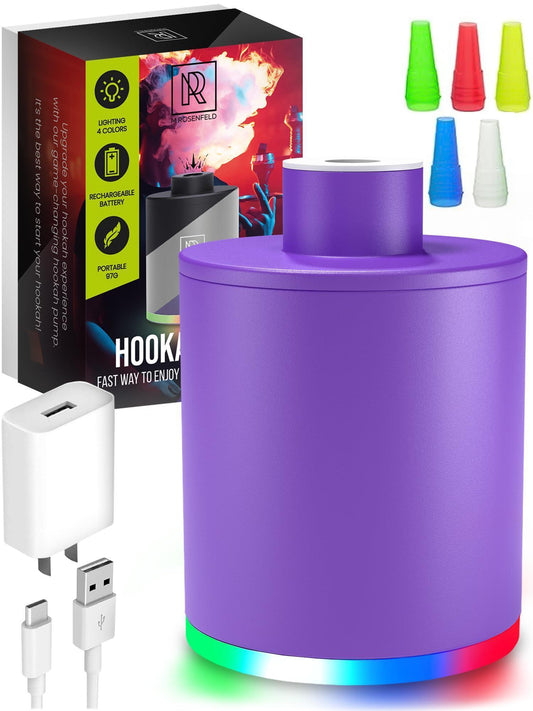 Purple Mini Hookah Pump Hookah Starter with 1000 mAh Rechargeable Battery