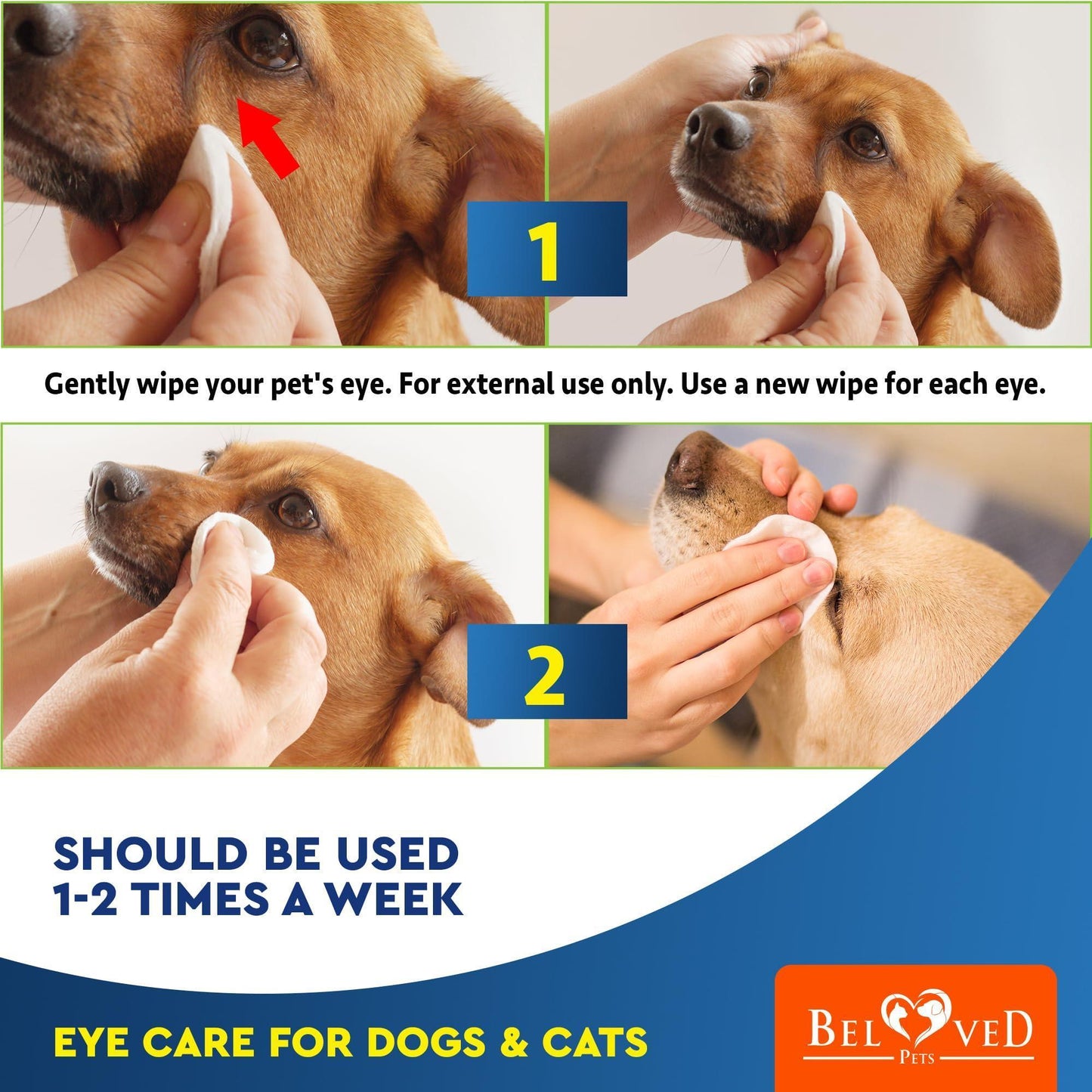 Cat & Dog Eye Wash Drops & Tear Stain Remover Cleaner  Eye Infection Treatment