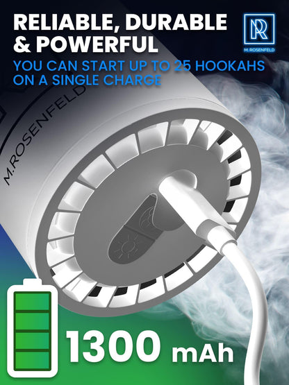 White Hookah Pump with 1300 mAh Rechargeable Battery   Electric Hookah Air Pump