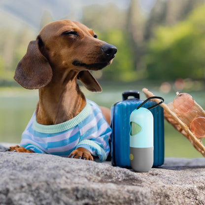 Dog Poop Bag Dispenser with 4 Rolls of 15 Bags in Each. Green Dog Poop Bag