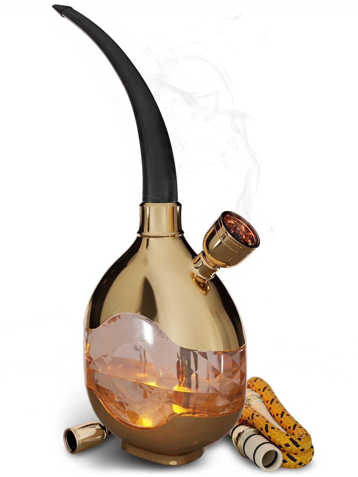 Golden Portable Hookah Set With Everything   Mini Hookah   Small Hookah Set For