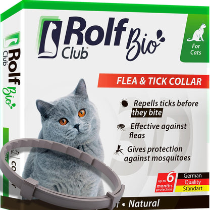 Natural Flea & Tick Collar for Cats   6 Months Control of Best Prevention &