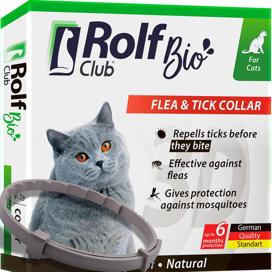 Natural Flea & Tick Collar for Cats   6 Months Control of Best Prevention &