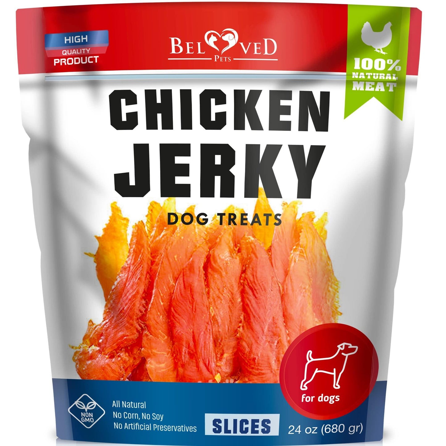 Chicken Jerky Dog Treats 1.5 Lb   Human Grade Pet Snacks & Grain Free Organic