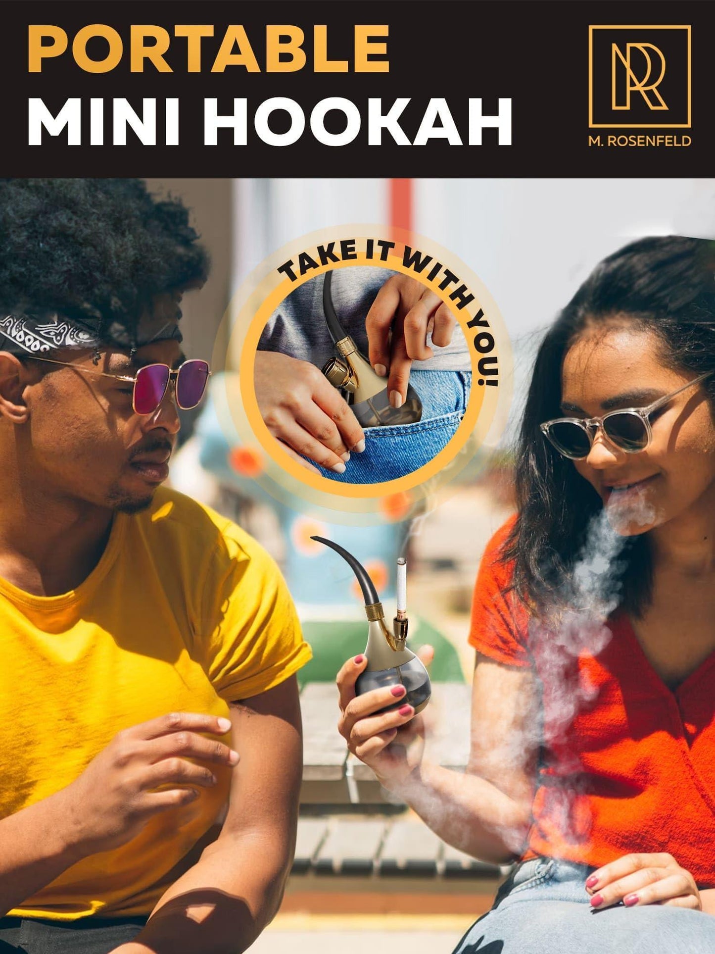 Gold Portable Hookah Set Mini Kit   Mini Hookah   Small Hookah Set For Travel